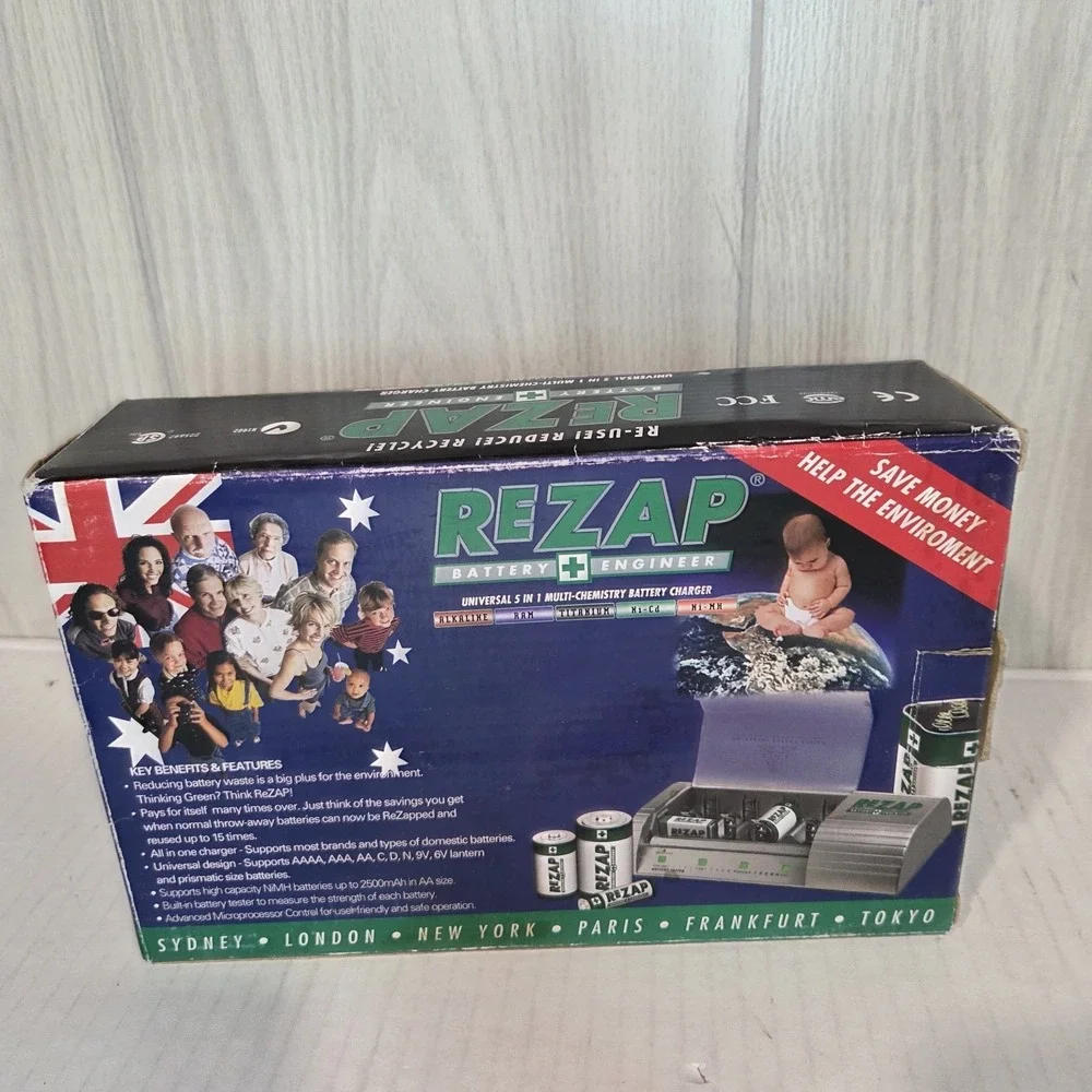 REZAP Universal 5 in 1 Multi Chemistry Battery Normal & Rechargeable Charger